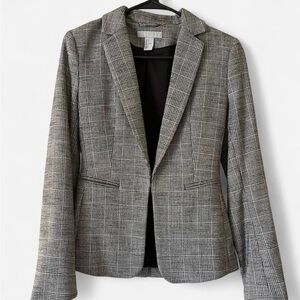 H&M Gray Textured Blazer Professional Tailored
